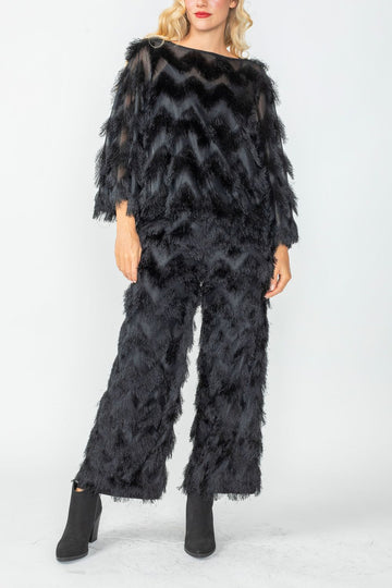 Black Neck Binding Short Top